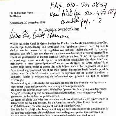 1998-12-20 Eindjaars overdenking voor Herman en Els Veen