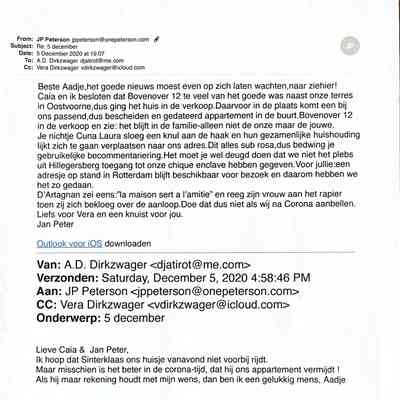 2021-12-05 Exchange of mails Peterson Dirkzwager