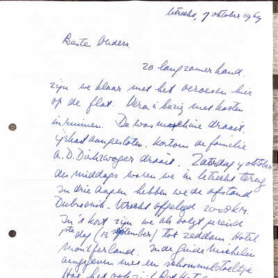 1969-11-07 Brief ADD aan ouders in sHHK met verslag van V & A's huwelijksreis