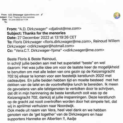 2022-12-27 Ultima cena en famille op de Keizersgracht 702.