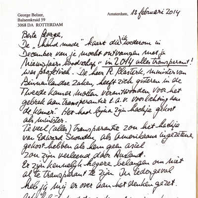 2014-02-12 Brief aan George Belzer