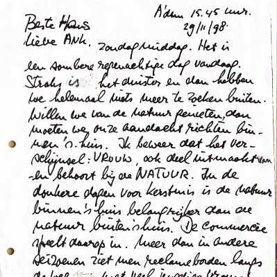 1998-11-29 Brief aan Hans en Ank G.v. W.
