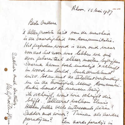1987-05-15 Brief ADD zonentreden toe als lis v. d. Wilhelminapolder Maarschap