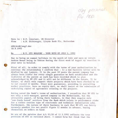 1992-08-18 ADD disagrees severe counseling by Brian Constant