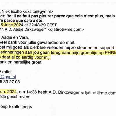 2024-06-05 Condoleance aan Niek Exalto met het overlijden van zijn echtgenote M’noep.