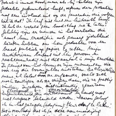 Bedankbrief aan Em de Vries voor de uitnodiging van de voorstelling: Lysistrata van Aristophanes op haar verjaardag 25 juni 1983