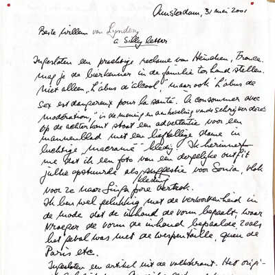 2001-05-31 Silly Letter aan Willem van Lynden.