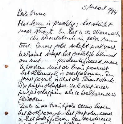1994-03-03 ADDS brief aan zijn vriend de dierenarts Onno Verhorst.