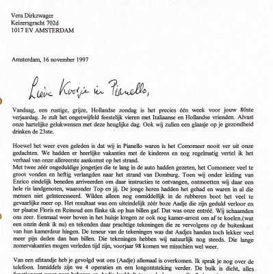 1997--11-16 Brief van Vera aan Kootje Hunger
