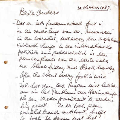 1987-10-20 Brief ADD over ‘black monday’ en over Reinoud & Floris