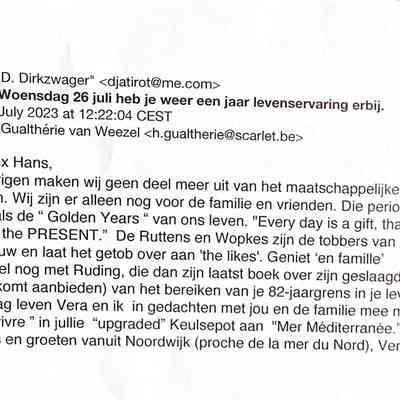 2023-07-26 Felicitatie aan Hans v. W.