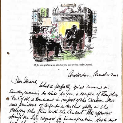 2002-03-10 Letter to Stuart Cook in Hambledon, UK