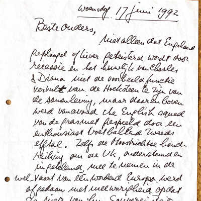 1992-06-17 ADD over recessie in Engeland en gang v. zaken bij Lloyds Bank.