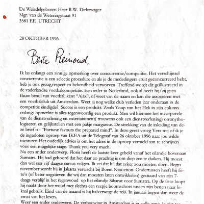 1996-10-28 Brief aan Reinoud