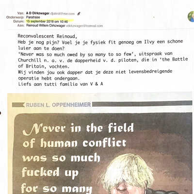 2019-09-15 Mail aan Reinoud n.a.v. zijn kaak operatie.