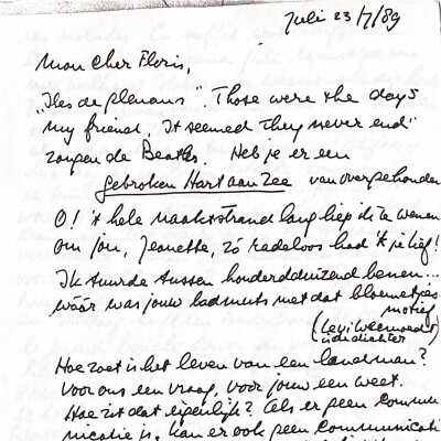1989-07-23 Brief à mon fils Floris in Frankrijk.