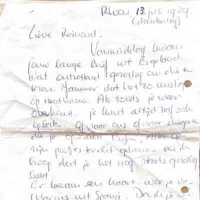 1989-07-13 Brief 2 aan Reinoud van Vera