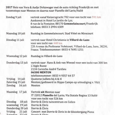 2017-07-09 Vakantiereis van 21 dagen met de auto v. Vera en ADD.