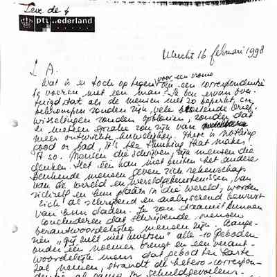 1998-02-16 Brief van Em de Vries