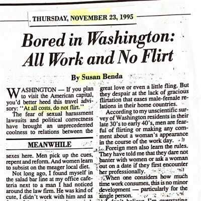1995-11-23 Bored in the IHT Bored in Washington…