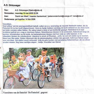 2008-05-12 Mail met de uitnodiging voor de voorjaarstocht 2008 .v.d. De Fietsclub