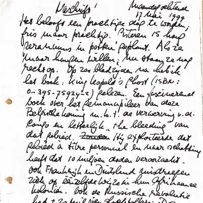 1999-05-17 Naschrift op de brief d.d. 15 mei j.l. aan Ank en Hans.