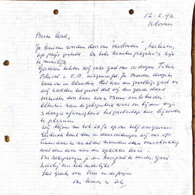 1992-02-12 Brief van vader Ab uit Zwitserland.