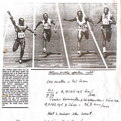 1988 Olympische Spelen. Het koningsnummer 100 meter sprint