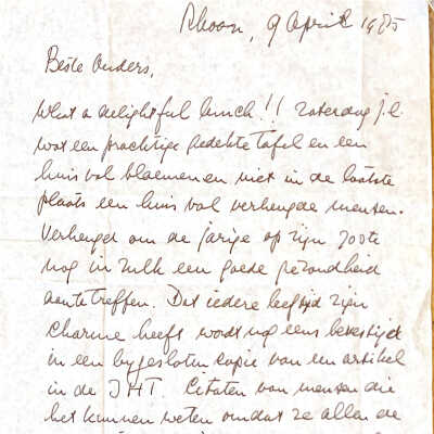 1985-04-09 ADD Bedankbrief aan Beste Ouders.