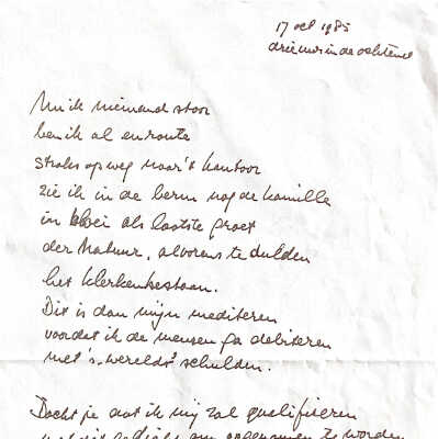 1985-10-17 Gedicht over het klerkenbestaan van ADD.