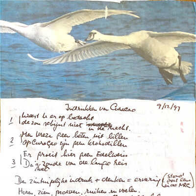 1997-12-09 Krabbel van ADD aan lm over het verblijf in Curacao.