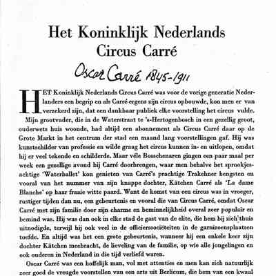 28-06-2023 Een verhaal over Oscar Carré