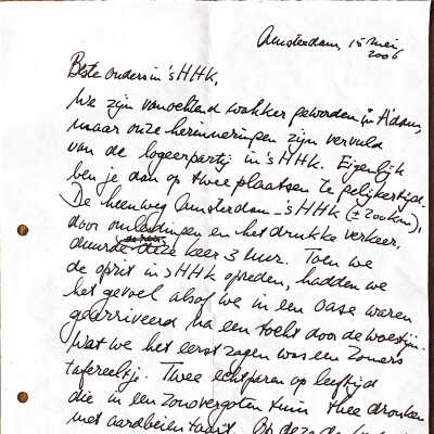 2006-05-15 Bedankbrief voor het logeren iin sHHK.