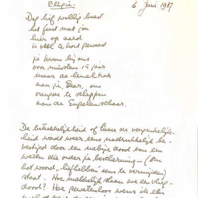 1987-06-06 Elegie voor de hond Saar v.d. familie de Vries.