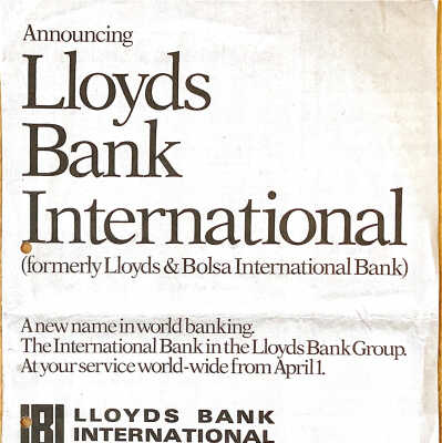 Lloyds Bank International.