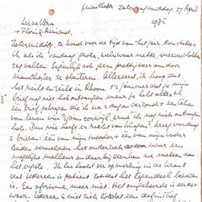 1985-04-27 Brief ADD vanuit Manchester aan Vera, Floris en Reinoud.