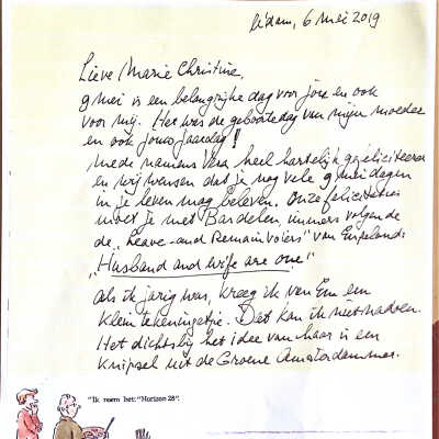 2019-05-06 de jaarlijkse verjaardagbrief aan Marie christine.