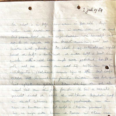 1984-07-02 Brief van Willem v. Lynden from Greenwich USA
