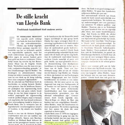1988-07-15 Artikel over Lloyds Bank Rotterdam in Tijdschrift Quote.