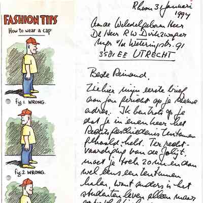 1994-01-31 Brief aan Reinoud met het slagen voor een tentamen..