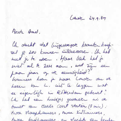1989-09-24 Brief uit London van Willem v. Lynden.