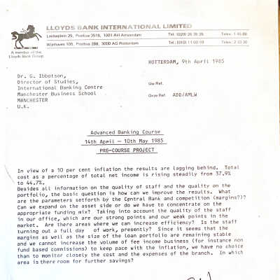 1985-04-09 SWOT-Analysis of Lloyds Bank Branch Rotterdam.