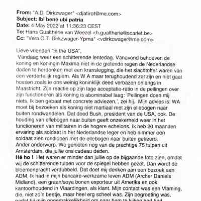 2022-05-04 Dodenherdenking en een bedanking voor het boeket tulpen.