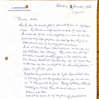 1983-01-05 Brief vader over zijn jeugd.falliet, verhuizing naar Voorburg, HCC, HVV.
