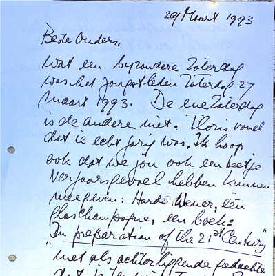 1993-03-29 Brief ADD aan ouders over Floris 22ste verjaardag