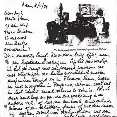 1999-11-08 Brief aan Ank en Hans over waaom we verre vliegreizen maken