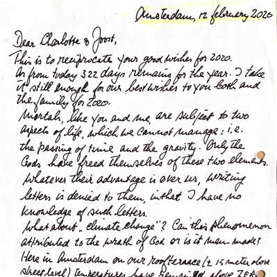 2020-02-12 nieuwjaarjaarsbrief van ADD aan Joost en Charlotte van der Have in Amerika.