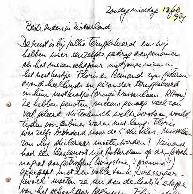 1989-02-12 Bedankbrief aan ouders in Klosters