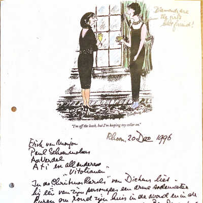1996 Bedankbrief aan client v.d.Bank i.e Vitol Kerstcadeau te weten een fles Champagne en een zijde Zalm.