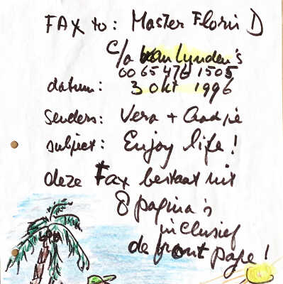 1996-08-01 Brief aan Onno en Els Verhorst om te bdanken voor het etentje Pianello..